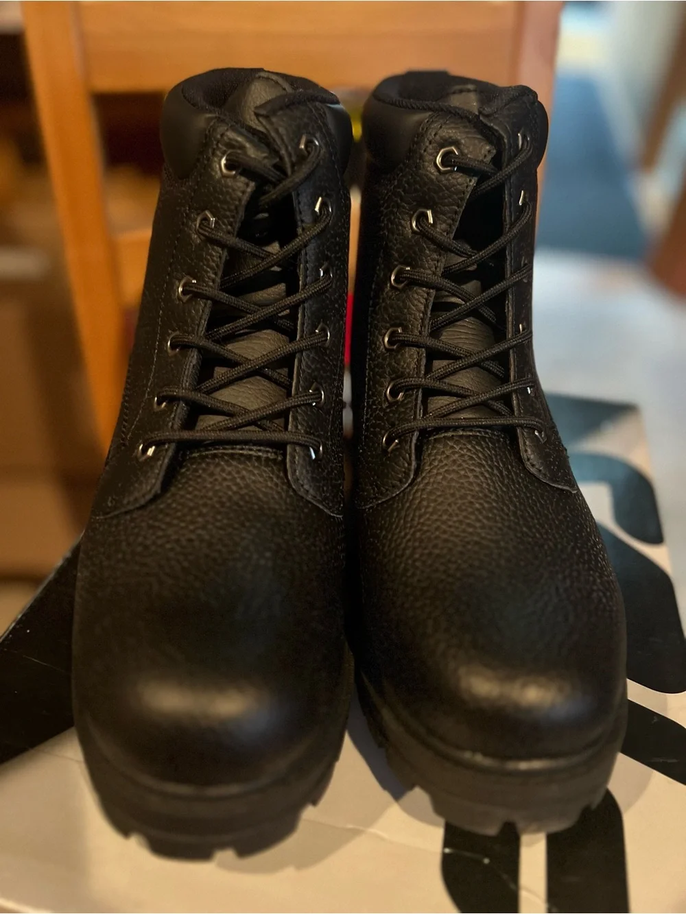 Fila Black Men's Rugged Lace-Up Leather Boots